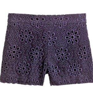 J. Crew Navy Blue Pinwheel Eyelet Floral Shorts 4